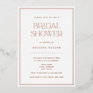 Elegant minimalistisch Roos Gold Foil Vrijgezellen Folie Uitnodiging