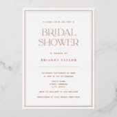 Elegant minimalistisch Roos Gold Foil Vrijgezellen Folie Uitnodiging (Voorkant)