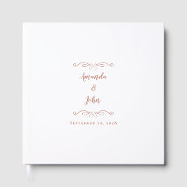 Elegant minimalistisch Roos Gold Pink Script Wedde Gastenboek
