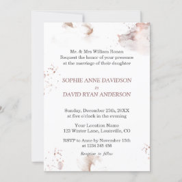 Elegant minimalistisch Roos Gold Washing Foral Kaart