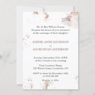 Elegant minimalistisch Roos Gold Washing Foral Kaart