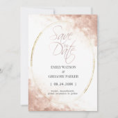 Elegant minimalistisch roos goud met uitzondering save the date (Voorkant)