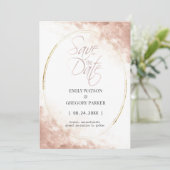 Elegant minimalistisch roos goud met uitzondering save the date (Staand voorkant)
