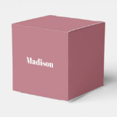 Elegant Minimalistisch Roos Goud Wit Naam Bedankdoosjes (Achterkant)