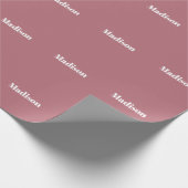 Elegant Minimalistisch Roos Goud Wit Naam Cadeaupapier (Hoek)