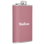 Elegant Minimalistisch Roos Goud Wit Naam Heupfles (Rechts)