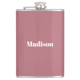 Elegant Minimalistisch Roos Goud Wit Naam Heupfles