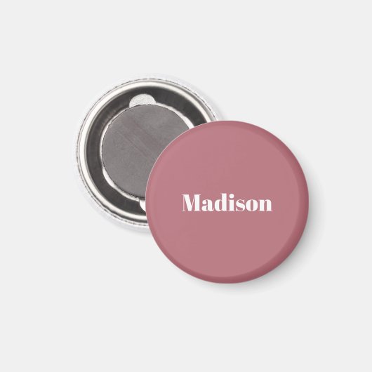 Elegant Minimalistisch Roos Goud Wit Naam Magneet (Voorkant / Achterkant)