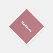 Elegant Minimalistisch Roos Goud Wit Naam Servet (Hoek)