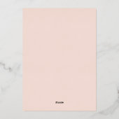 Elegant minimalistisch Roos voor bleekroze bruilof Folie Uitnodiging (Achterkant)