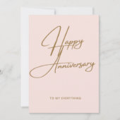 Elegant minimalistisch roze blush happy Jubileum Feestdagenkaart (Voorkant)