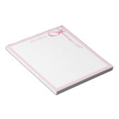 Elegant minimalistisch roze boog monogram notitieblok (Schuin)
