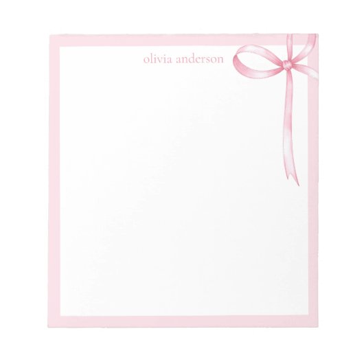 Elegant minimalistisch roze boog monogram notitieblok (Voorkant)