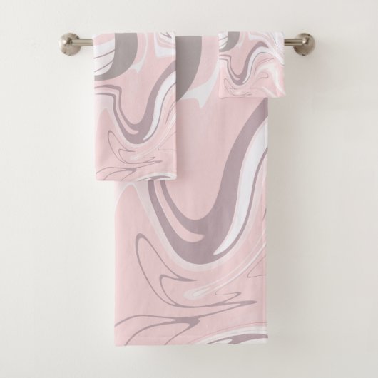 Elegant minimalistisch roze en witte marmer bad handdoek (Insitu)