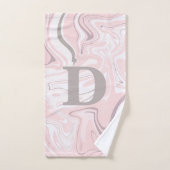 Elegant minimalistisch roze en witte marmer bad handdoek (Handdoek)