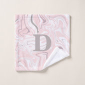 Elegant minimalistisch roze en witte marmer bad handdoek (Wasdoekje)