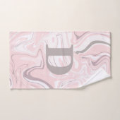 Elegant minimalistisch roze en witte marmer bad handdoek (Handdoek)