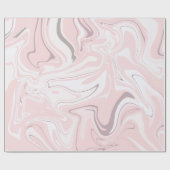 Elegant minimalistisch roze en witte marmer cadeaupapier (Vlak)