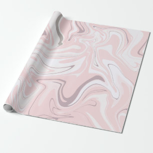 Elegant minimalistisch roze en witte marmer cadeaupapier