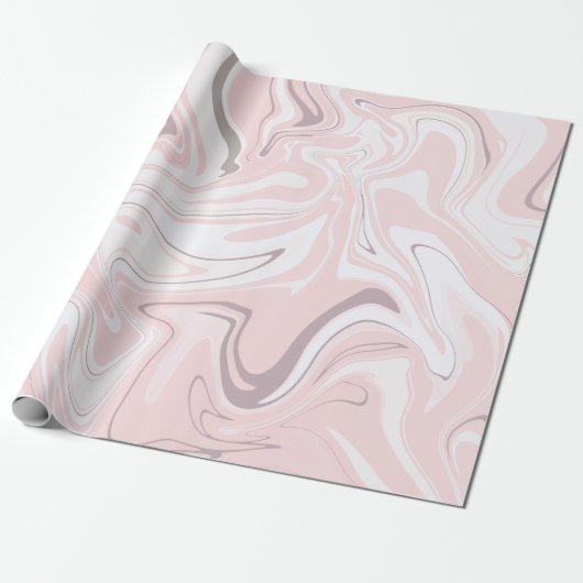 Elegant minimalistisch roze en witte marmer cadeaupapier (Uitgerold)