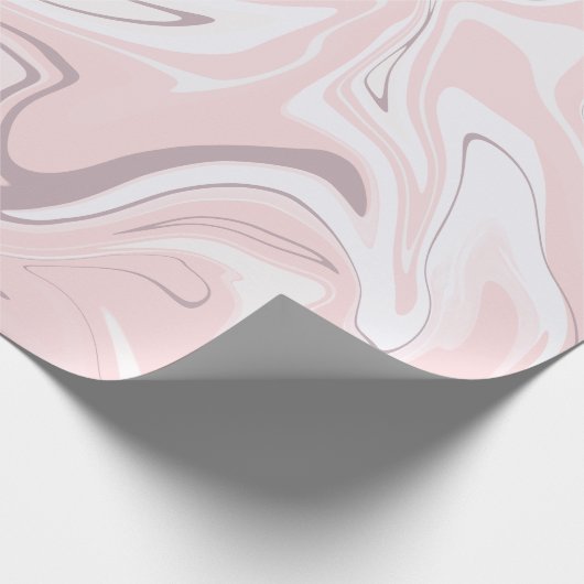 Elegant minimalistisch roze en witte marmer cadeaupapier (Hoek)