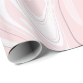 Elegant minimalistisch roze en witte marmer cadeaupapier (Rol Hoek)