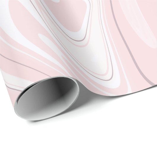 Elegant minimalistisch roze en witte marmer cadeaupapier (Rol Hoek)