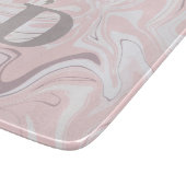 Elegant minimalistisch roze en witte marmer snijplank (Hoek)