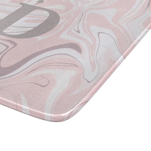 Elegant minimalistisch roze en witte marmer snijplank (Hoek)