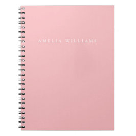 Elegant Minimalistisch Roze Monogram Notitieboek