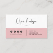 Elegant minimalistisch roze neutraal boho chic mod visitekaartje (Achterkant)