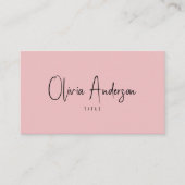 Elegant minimalistisch roze neutraal boho chic mod visitekaartje (Voorkant)