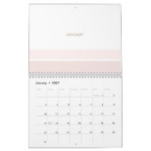 Elegant minimalistisch roze strepen kalender (Jan 2027)
