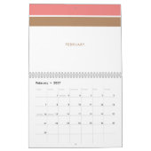 Elegant minimalistisch roze strepen kalender (Feb 2027)