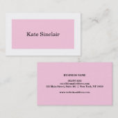 Elegant minimalistisch roze witconsultant visitekaartje (Voorkant / Achterkant)