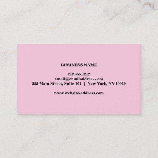 Elegant minimalistisch roze witconsultant visitekaartje (Achterkant)