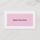 Elegant minimalistisch roze witconsultant visitekaartje (Voorkant)