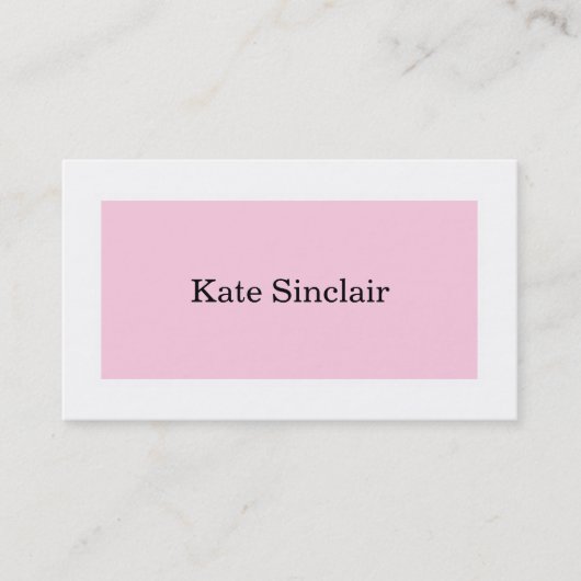 Elegant minimalistisch roze witconsultant visitekaartje (Voorkant)