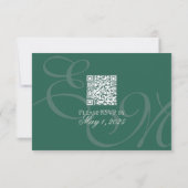 Elegant Minimalistisch Sage Groen Monogram Bruilof RSVP Kaartje (Achterkant)