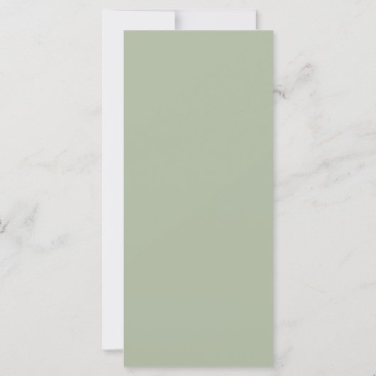 Elegant Minimalistisch Sage Groene Trouwtafel Menu (Achterkant)