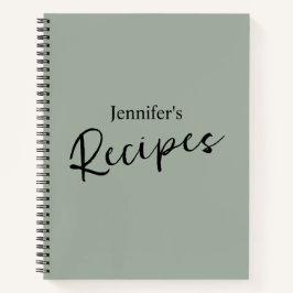 Elegant minimalistisch salie groen recept notitieboek