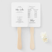Elegant Minimalistisch Schrift Trouwprogramma Handwaaier (Voorkant en achterkant)