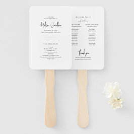 Elegant Minimalistisch Schrift Trouwprogramma Handwaaier