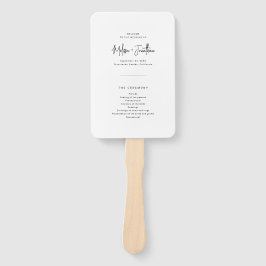 Elegant Minimalistisch Schrift Trouwprogramma Handwaaier