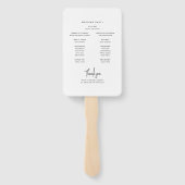 Elegant Minimalistisch Schrift Trouwprogramma Handwaaier (Achterkant)