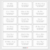 Elegant minimalistisch script 18 gast Adresetikett Sticker (Vel)