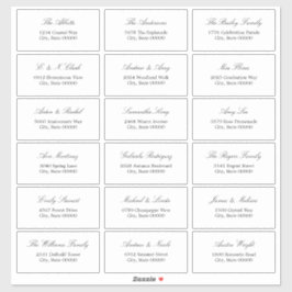 Elegant minimalistisch script 18 gast Adresetikett Sticker
