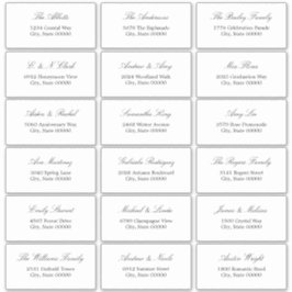 Elegant minimalistisch script 18 gast Adresetikett Sticker