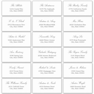 Elegant minimalistisch script 18 gast Adresetikett Sticker