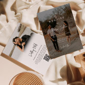 Elegant minimalistisch script 2 foto QR code bruil Kaart